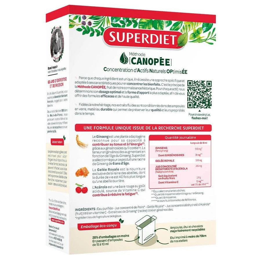 Superdiet Ginseng Royale Acerola Biologische Energie Booster 20x10ml