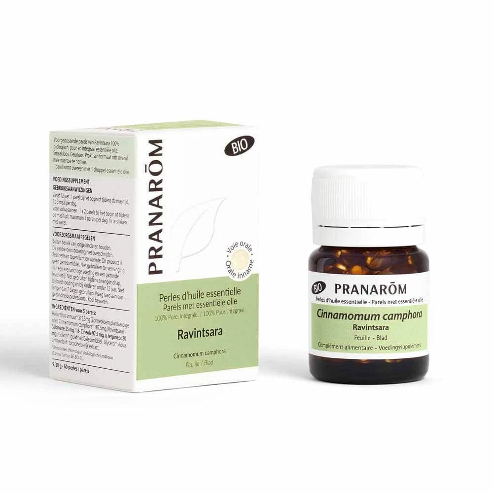 Pranarôm Etherische oliën Ravintsara Bio 60 Minicapsules Etherische oliën 60 Perles