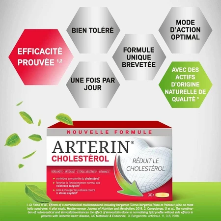 Omega Pharma Arterin Cholestérol Actifs d'Origine Naturelle 90 Comprimés