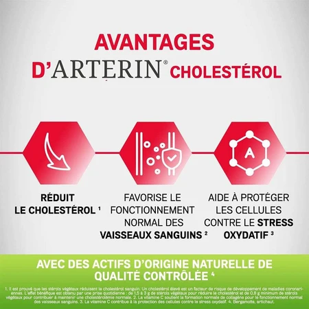 Omega Pharma Arterin Cholestérol Actifs d'Origine Naturelle 90 Comprimés