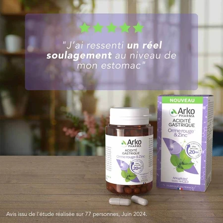 Arkopharma Arkocapsule Maagzuurremmer Gladde iep en zink 40 capsules