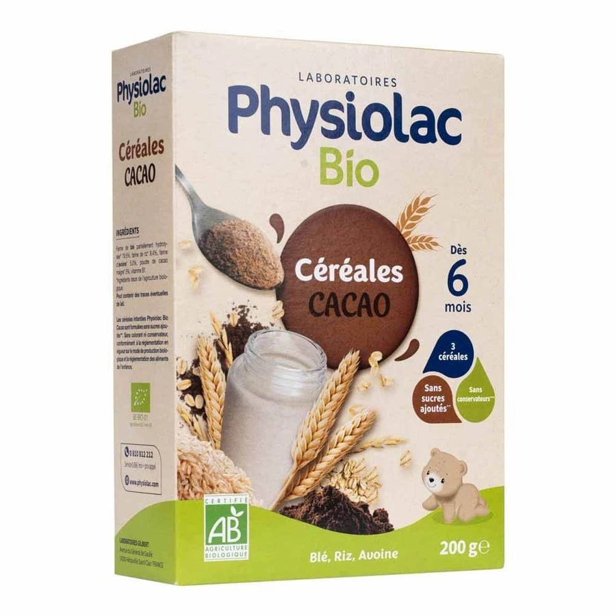 Physiolac Cerealien Kakao Des 6 Mois Bio 200g