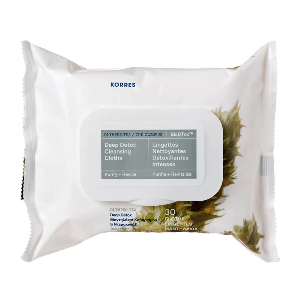Korres Thee Olympus biologisch afbreekbare make-up remover doekjes 30ml