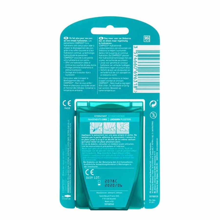 Compeed Pansements Cors Hydratant Moyen Format X6