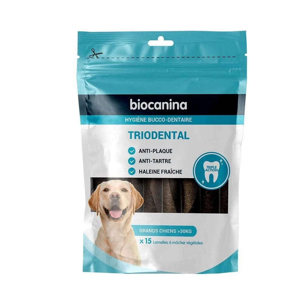 Biocanine Hygiene kauwstrips x15 Triodental grote honden vanaf 30 kg 30 kg
