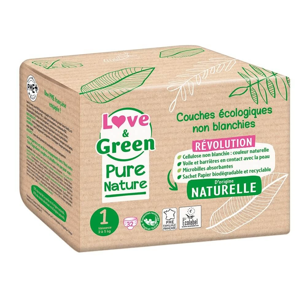 Love&Green Pure Nature Ecologische Luiers Maat 1 x 32