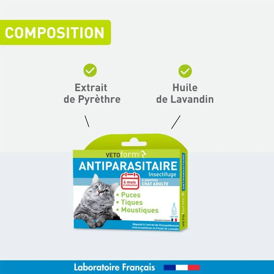 Vetoform Cat Parasite Control Pipettes 6x1ml