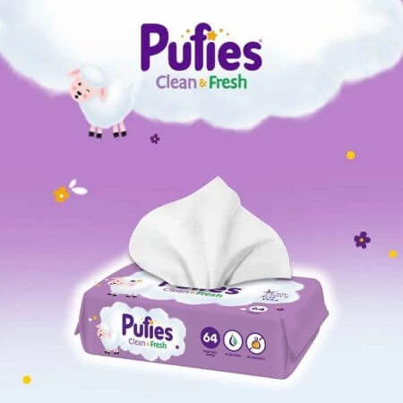 Pufies Baby Art Fresh Feuchttücher, +0Monate, 64 Stück, Ficosota Sintez