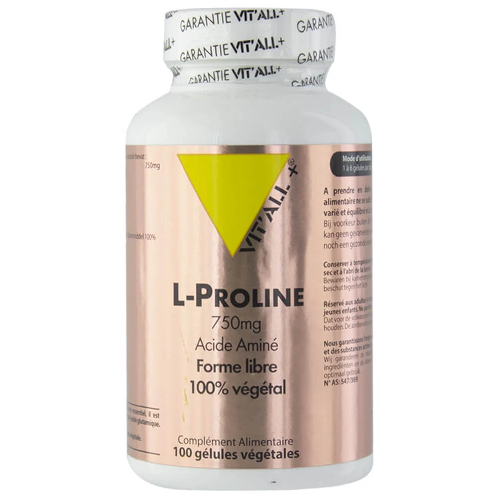 Vit'All+ L-Proline 100 Capsules 750mg