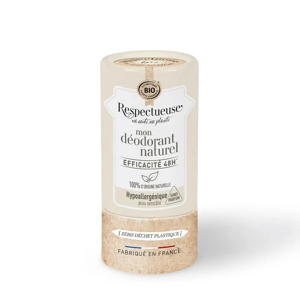 Respectueuse Mon Déodorant Naturel Efficace 48h Bio Geurvrij voor de Gevoelige Huid 50g