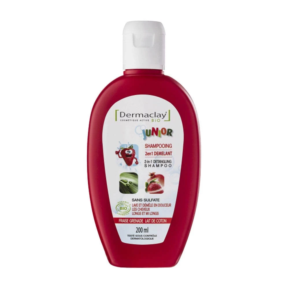 Dermaclay biologische ontwarrende shampoo 2in1 voor kinderen 200 ml