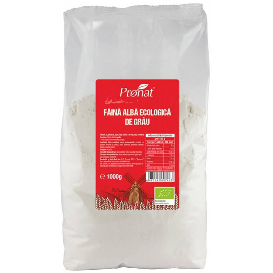 Organic white wheat flour, 1 kg, Pronat