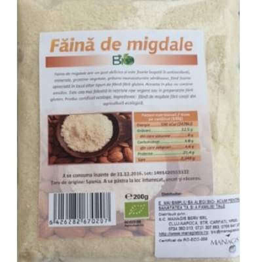 Faina alba de migdale Bio, 200 g, Managis