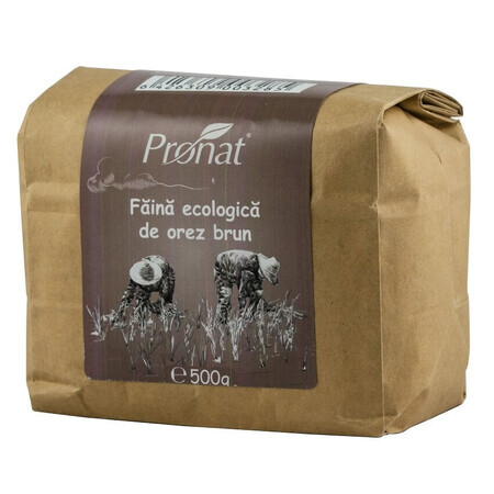 Organic brown rice flour, 500 gr, Pronat