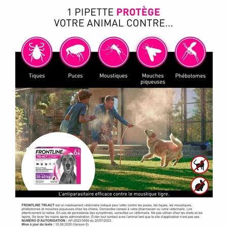 Frontline Tri-act Spot-on Dog 20-40kg 6 4ml Pipettes