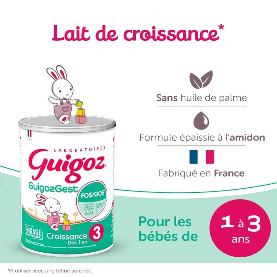 Guigoz Guigozgest Crecimiento 3 Leche en Polvo A partir de 1 año 800g