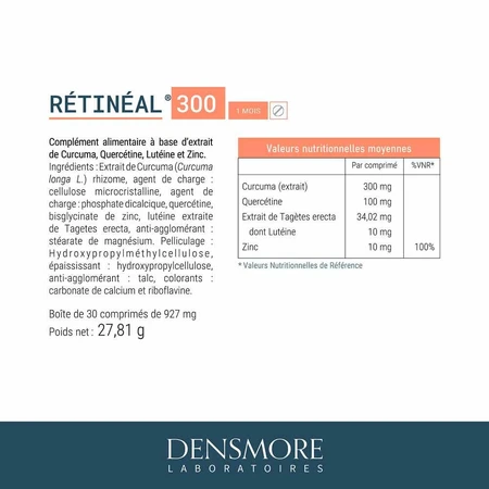 Densmore Ophthalmology Retinal Maintien de la Vision 30 Tablets