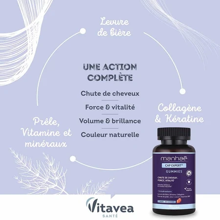 Manhaé Cap Expert Cheveux Force Vitalité 60 gummine
