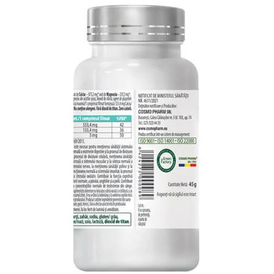 Cal-Mag-Zinc, 30 comprimidos, Cosmopharm