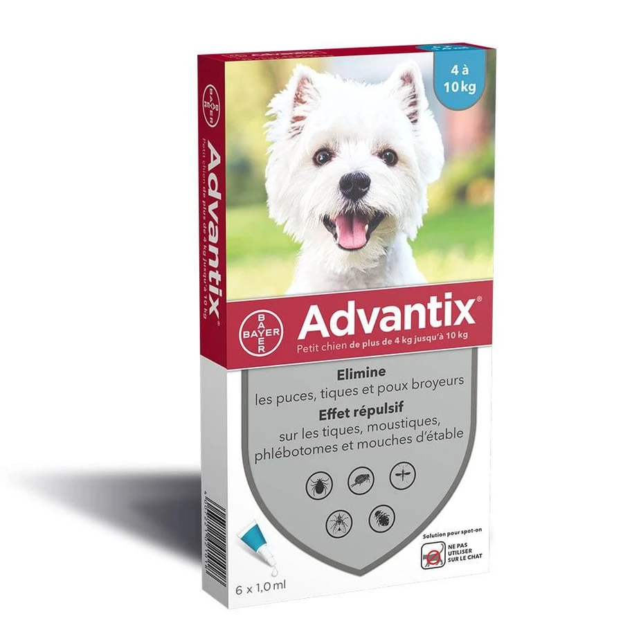 Advantix Kleine Hunde 4 bis 10 kg, 6 Pipetten