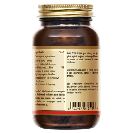 Solgar Mild IJzer 25 mg Vitalité 90 plantaardige capsules