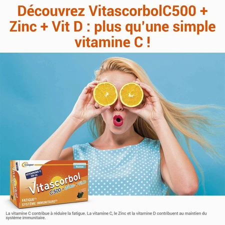 Vitascorbol Vitamin C500mg + Zinc + Vitamin D 30 Capsules