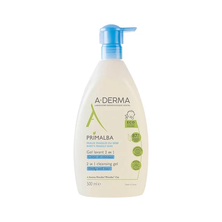 A-Derma Primalba Gel Lavant 2 En 1 Pompe Pack Eco Concu 500ml