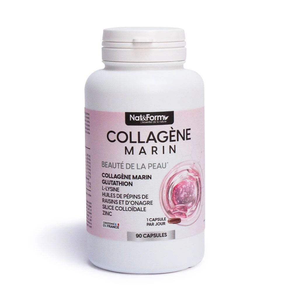 Nat&Form Marine Collageen Beauté de La Peau Gluthation 90 Capsules