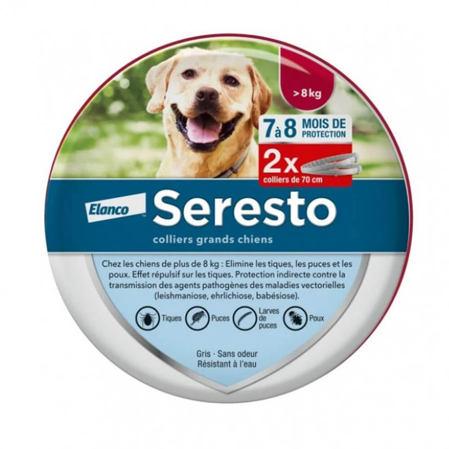 Collar antiparasitario Seresto para perros grandes x 2