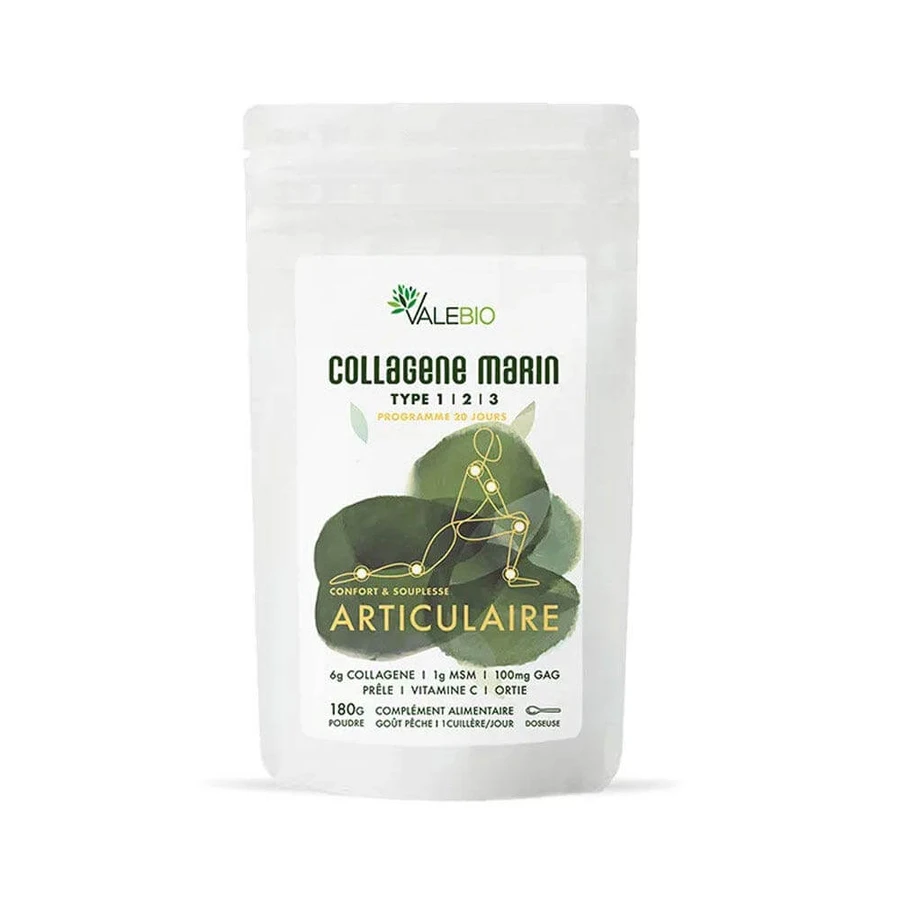 Valebio Colágeno Marino Tipo 1-2-3 Confort y flexibilidad articular 180 g polvo