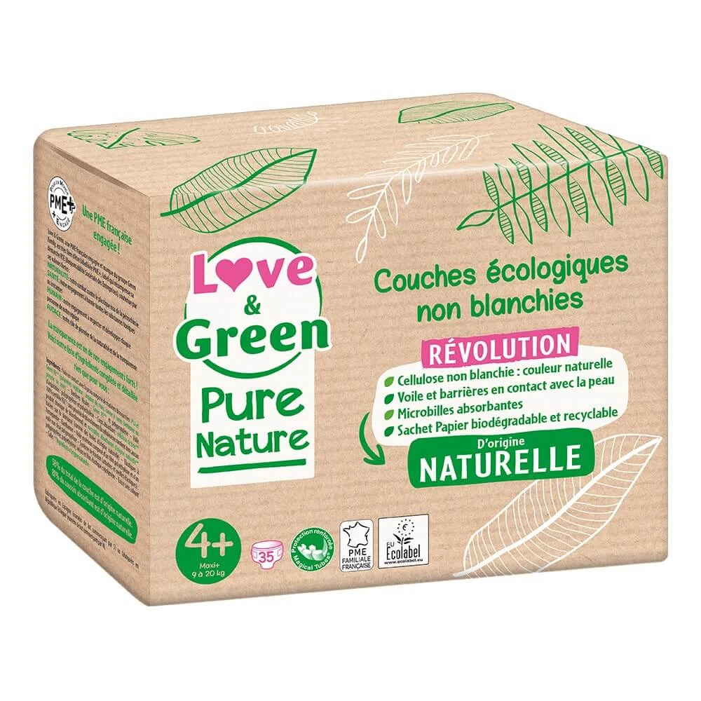 Love&Green Pure Nature Ecologische Luiers Maat 4+ x 35