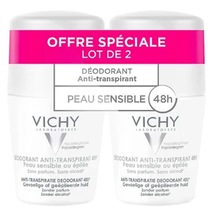 Vichy Deodorant Roll-on Antiperspirant 48h Sensitive or Depilated Skin 2x50ml