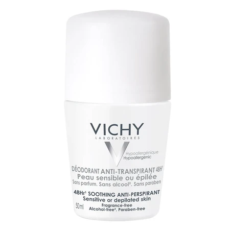 Vichy Deodorant Roll-on Antiperspirant 48h Sensitive or Depilated Skin 2x50ml