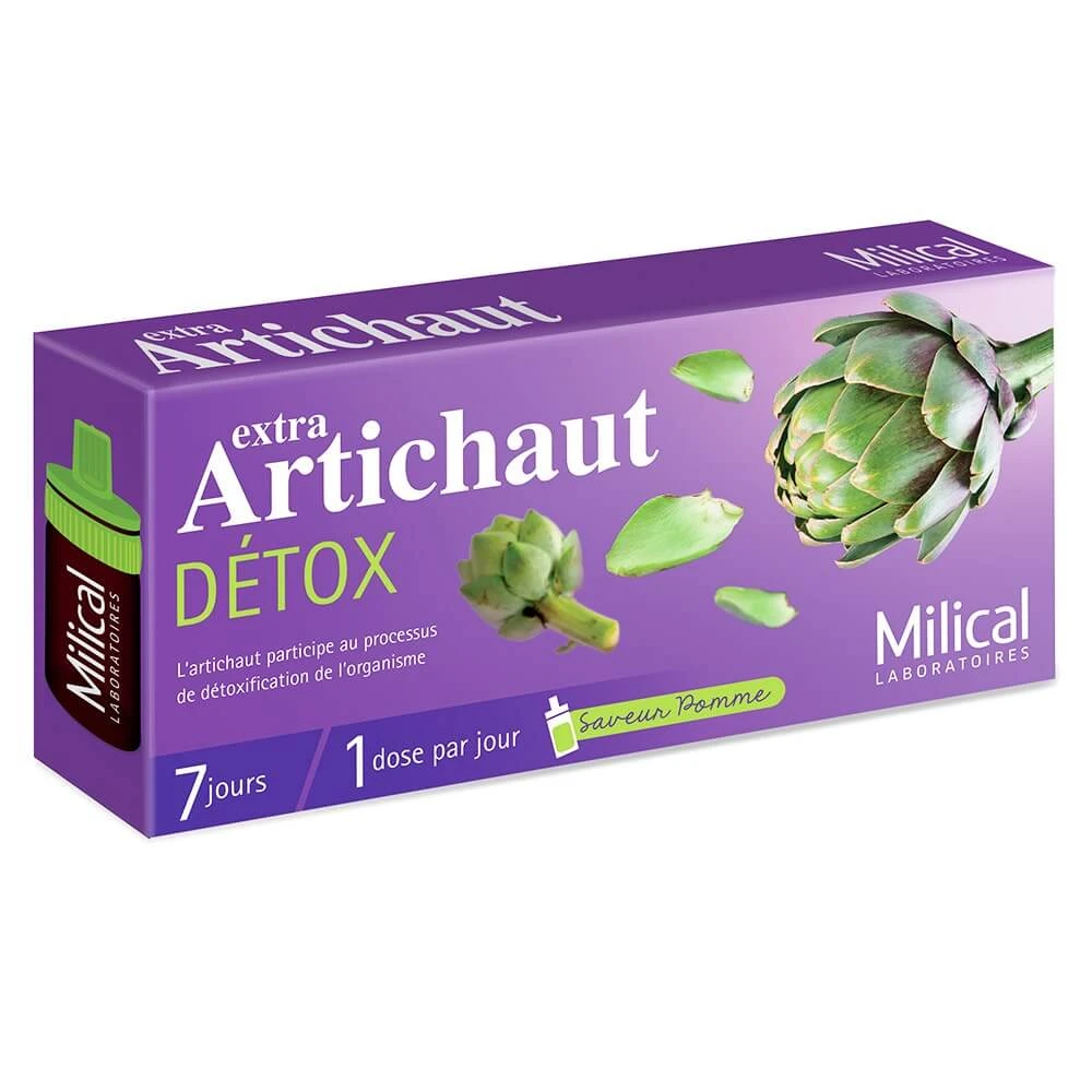Milical Extra Artisjok detox appelsmaak, 7 dagen 7 flesjes 10 ml