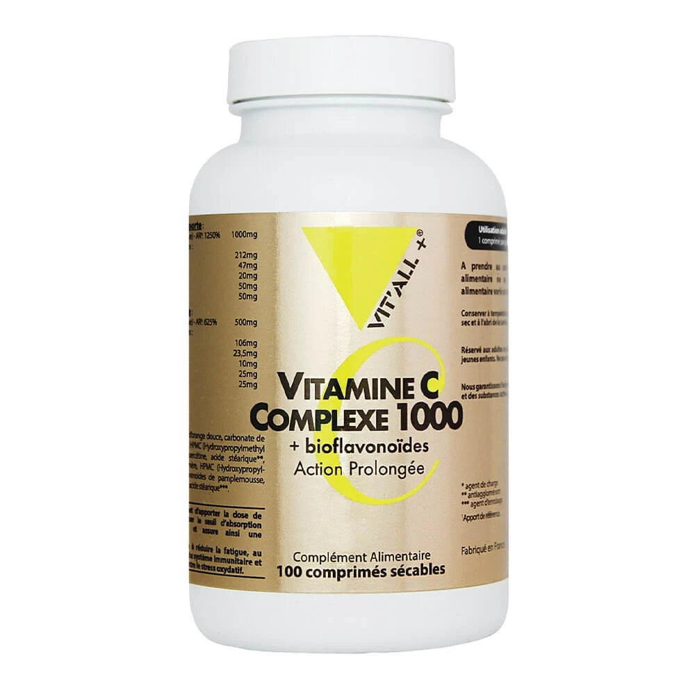 Vit'All+ Complex Vitaminen C 1000 + Bioflavonoïdes Bioflavonoïdes 100 breekbare tabletten