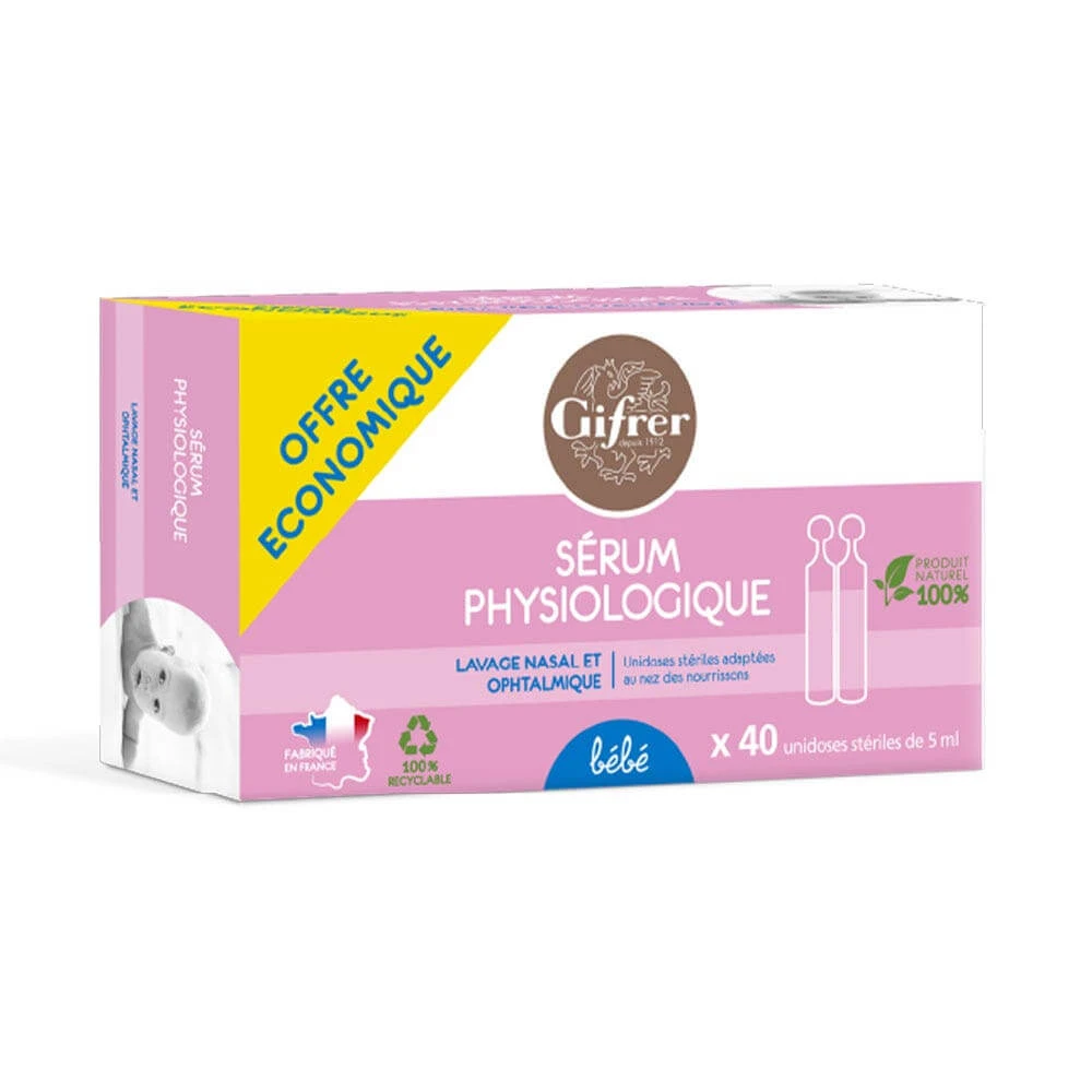 Gifrer Physiologica Fysiologisch serum voor baby's, kinderen en volwassenen 40x5ml