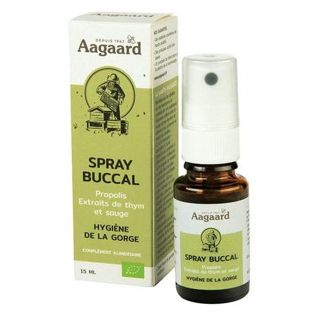Aagaard Buccale Spray met Organische Propolis Tijm en Salie Extract 15ml