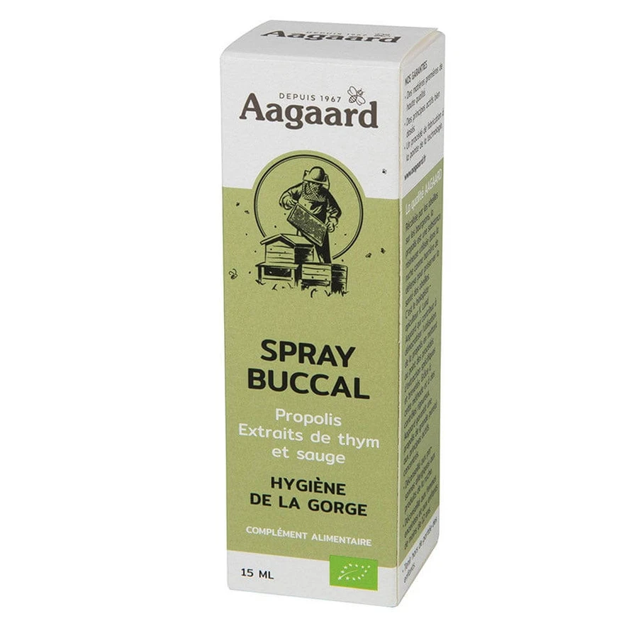 Aagaard Buccale Spray met Organische Propolis Tijm en Salie Extract 15ml