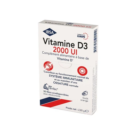 IBSA FilmTec Vitamin D3 2000IU 30 błon oroddyspergowalnych: ceny i cechy