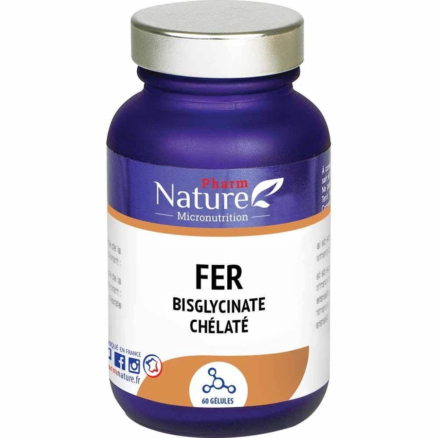 Pharm Nature Micronutrition IJzer bisglycinaat chelaat 60 capsules