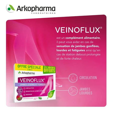 Arkopharma Veinoflux Lichte en Tonische Benen 30 capsules