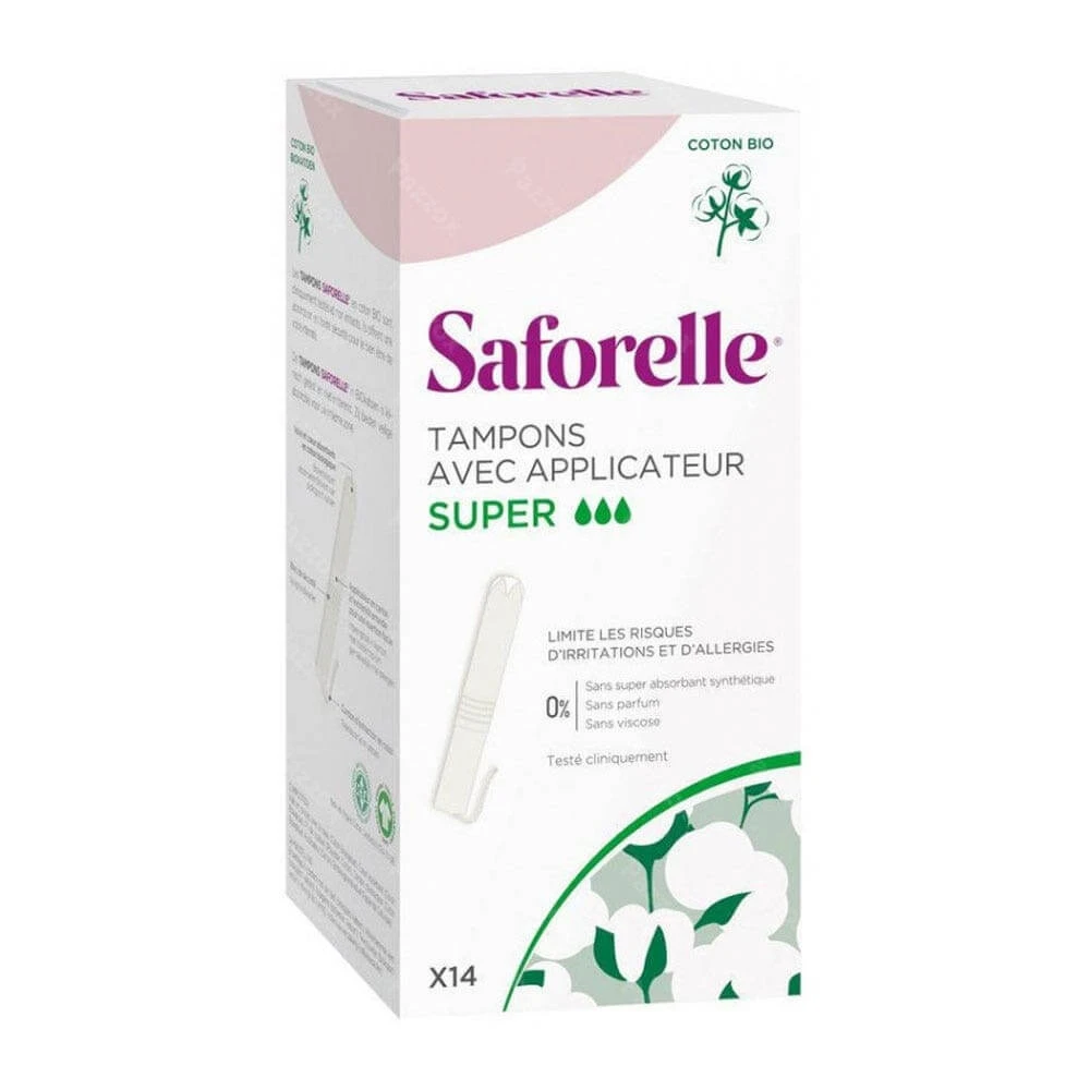 Saforelle Super absorbent met biologisch katoenen applicator x14