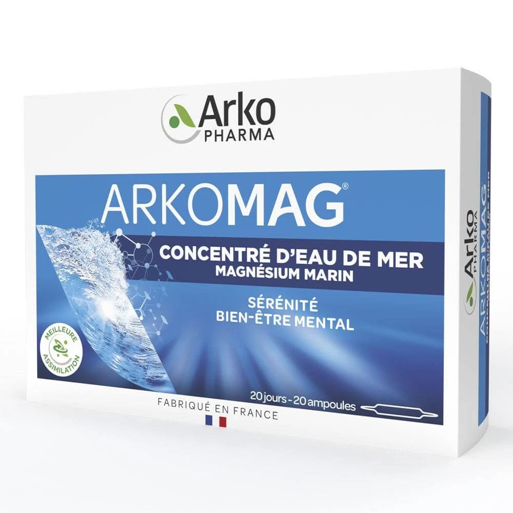 Arkopharma Arkomag Marine Magnesium en Vitamine B6 Karamel 20 Ampullen