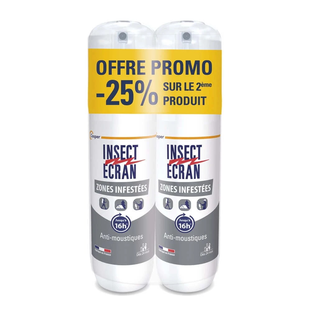 Insect Ecran Skin Mosquito Repellent voor besmette gebieden volwassenen en kinderen 2x100ml