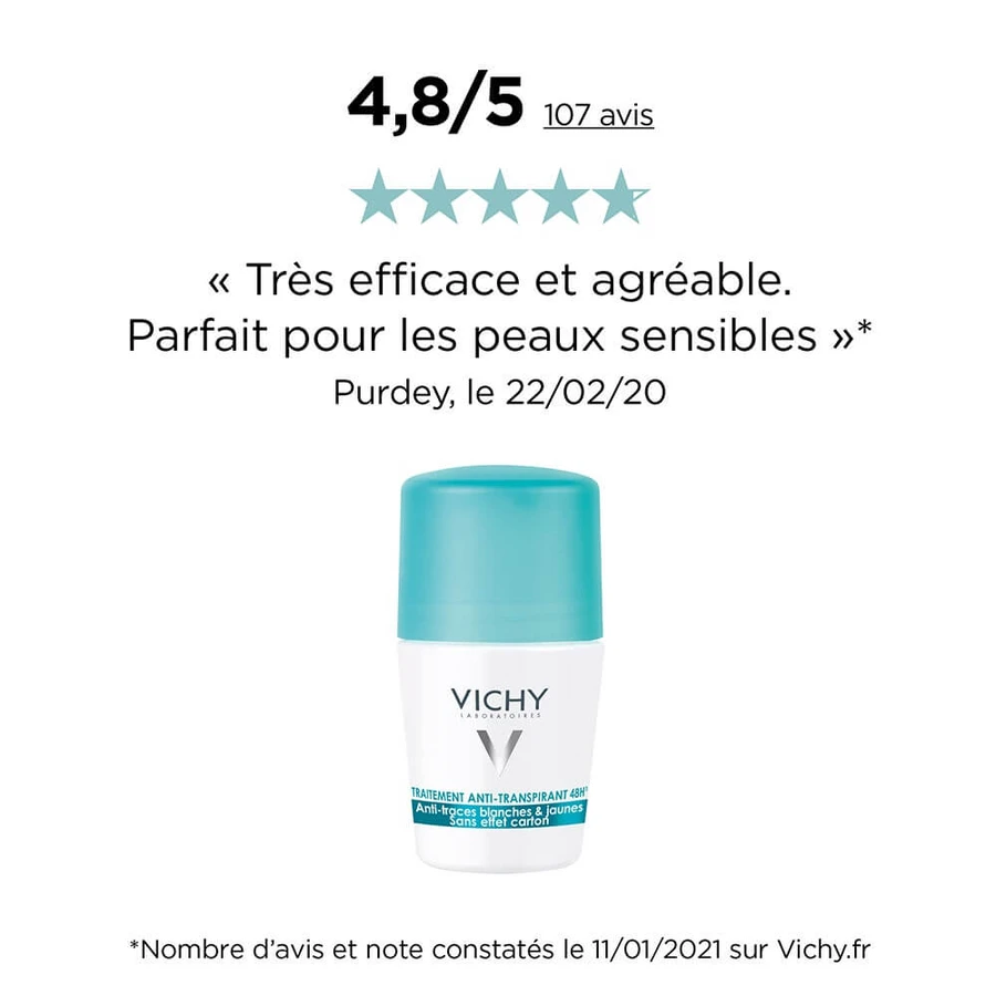 Vichy Deodorant Antiperspirant Anti-Trace Roll-on 50ml