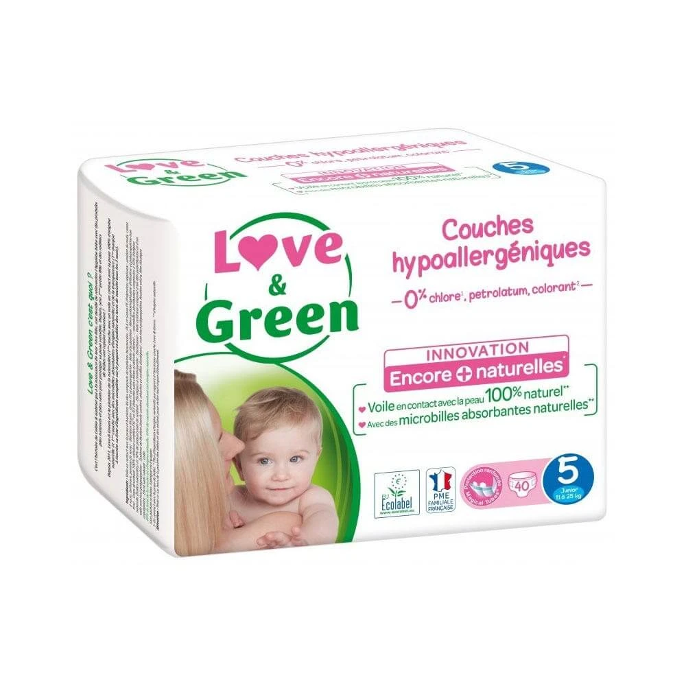 Love&Green Hypoallergene luiers maat 5 Junior 11 tot 25 kg x40