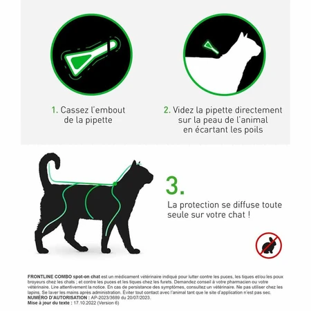 Frontline Combo Spot-on Katze und Frettchen 3 0,5 ml Pipetten