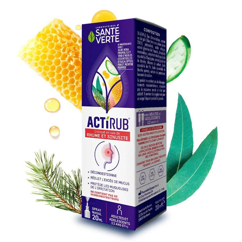 Sante Verte ActiRub Neusspray Bij Verkoudheid en Sinusitis 20ml