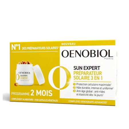 Oenobiol Sun Expert Préparateur Solaire 3en1 Triple action 2x30 capsules