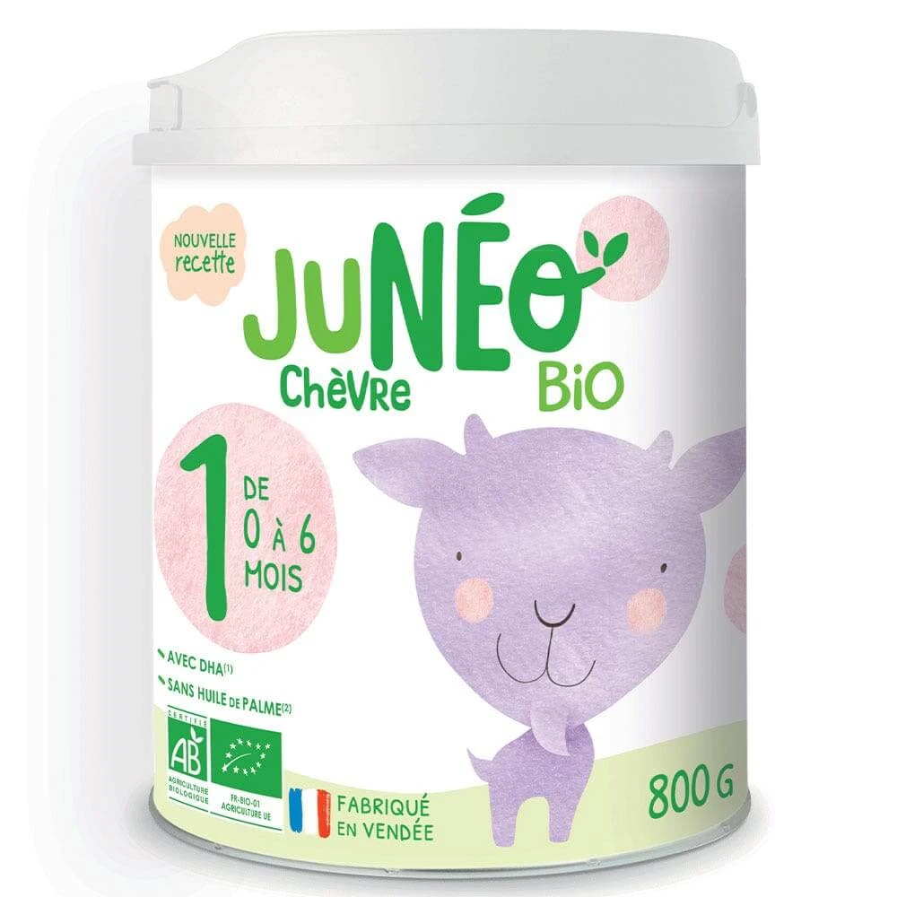 Juneo Geitenmelk voor biologische zuigelingen van 0 tot 6 maanden 800g